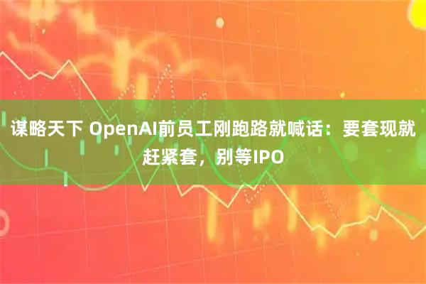 谋略天下 OpenAI前员工刚跑路就喊话：要套现就赶紧套，别等IPO