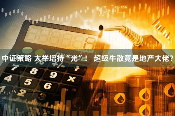 中证策略 大举增持“光”！ 超级牛散竟是地产大佬？